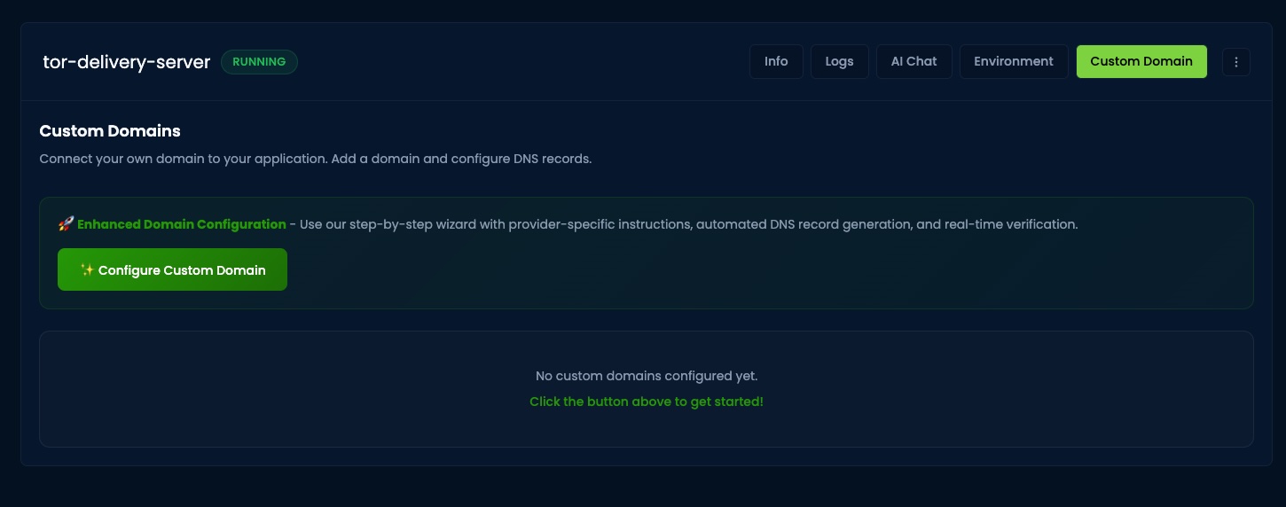 Custom domain configuration